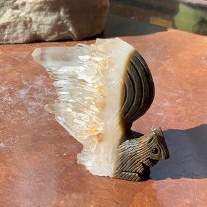Hand carved quartz crystal squirrel